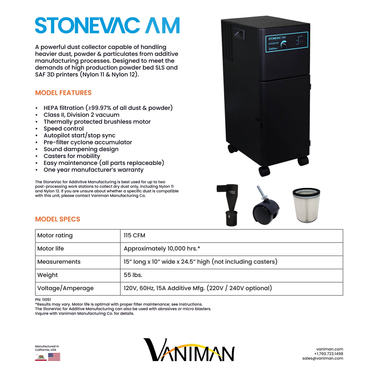 StoneVac AM – SLS 3D Printing Vacuum & Powder Recovery